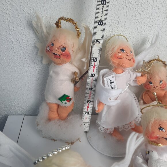 LOT OF 5 Annalee Christmas Angels, With Candle, Star, Slingshot, Trumpet, Dove - Picture 4 of 12